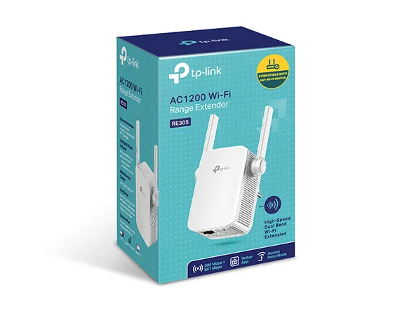AMPLIFICADOR DE SEÑAL TP LINK TL-RE305 AC1200 WIFI BLANCO