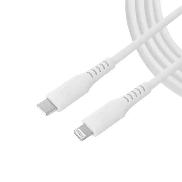 Cable USB-C a Lightning 1.5m Silicona Blanco Unno Tekno