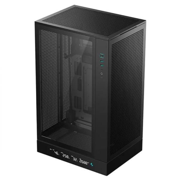 CASE DEEPCOOL CH270 DIGITAL MINI TOWER SIN VENTILACIÓN INCLUIDA CON VIDRIO LATERAL Y MALLA FRONTAL R-CH270-BKNDM0-G-1 NEGRO