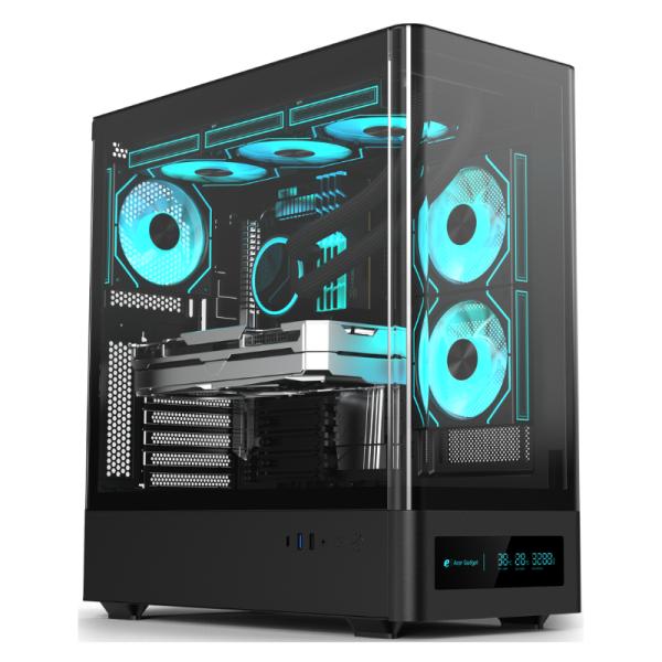 CASE EAGLE WARRIOR CG01YKRA001C MID TOWER SIN VENTILACION INCLUIDA CON VIDRIO TEMPLADO SIN FUENTE CON PANTALLA DE 7.2 PULG NEGRO