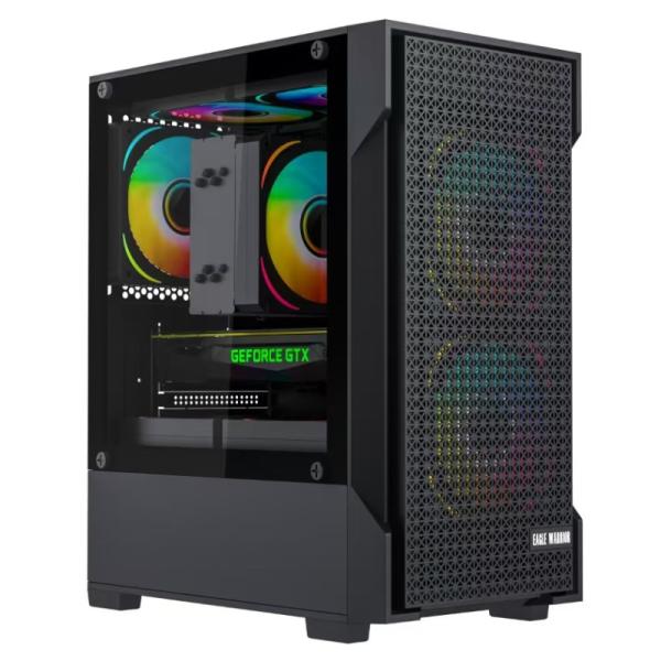 CASE EAGLE WARRIOR CG08J2RA001C MINI TOWER  SIN VENTILACIÓN INCLUIDA CON PANEL LATERAL NEGRO