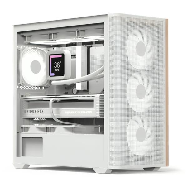 CASE GAMING RGB AEROCOOL D301A MINI TOWER VENTILADORES 4 DE 120MM CON VIDRIO LATERAL Y MALLA FRONTAL D301A-G-WT-V2 BLANCO