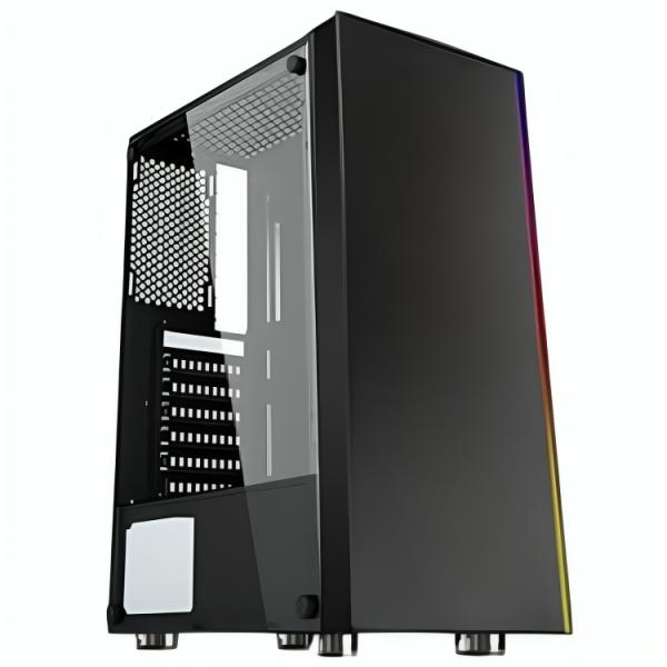 CASE GAMING RGB  EAGLE WARRIOR CG11Q3RA001C MID TOWER VENTILADOR 1 DE 120MM CON VIDRIO LATERAL Y TIRA RGB NEGRO