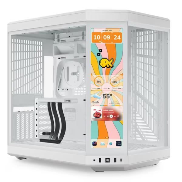 CASE HYTE Y70 TOUCH INFINITE TORRE MEDIA VIDRIO TEMPLADO CON PANTALLA TÁCTIL 14.9 PULG GEN 3 CS-HYTE-Y70TTI-WW BLANCO