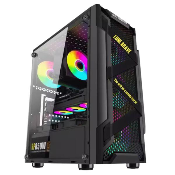 CASE RGB EAGLE WARRIOR CG08Q3RA003C VENTILADORES 3 DE 120MM VIDRIO LATERAL Y MALLA NEGRO