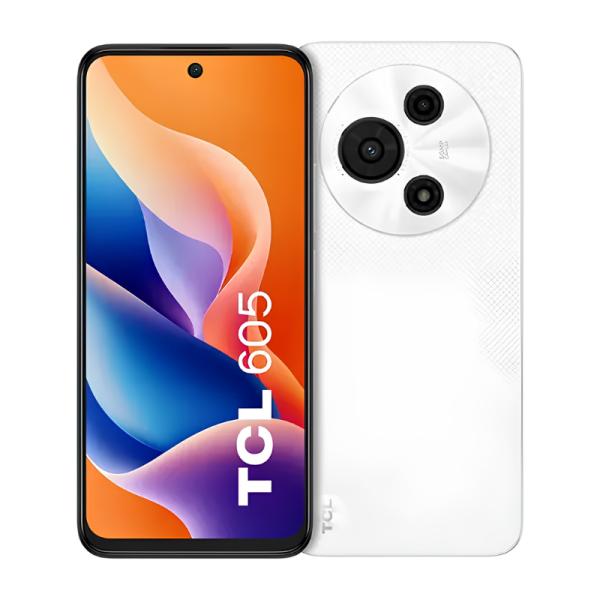 CELULAR TCL 605 4+8+128GB DUAL SIM INCLUYE CARGADOR + FUNDA + AUDIFONOS ALÁMBRICOS TCL-T517J-2S-WH BLANCO