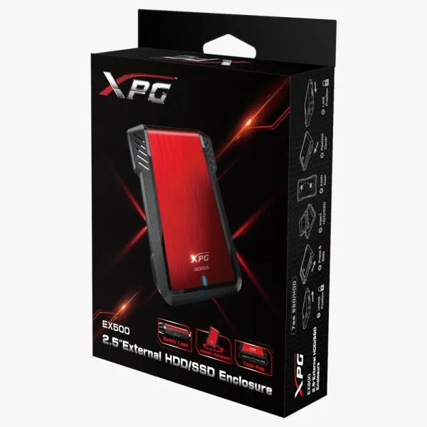 Encapsulador SSD XPG EX500 USB 3.2 Gen 1 Rojo