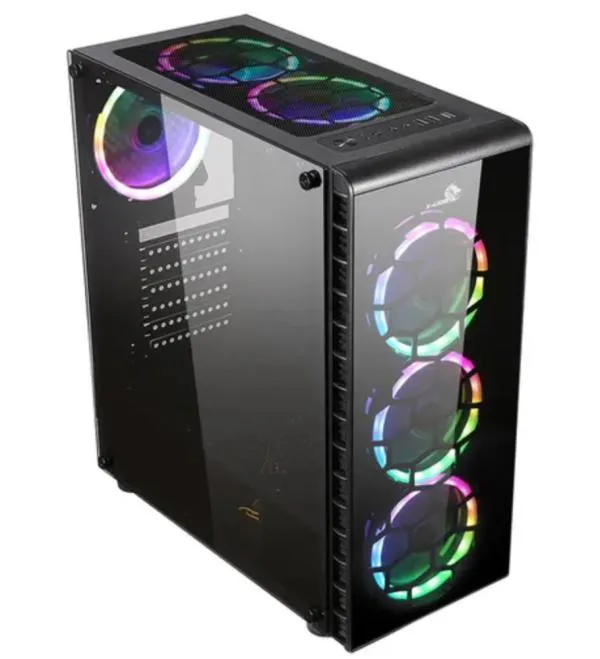 Gabinete PC X-LION KN-810 Gaming Mid Tower Vidrio Templado RGB