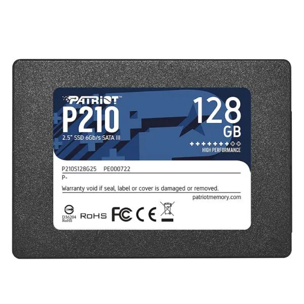 HD INTERNO SOLIDO 128GB PATRIOT P210 2.5 PULG SATA III 520MB/S / 430MB/S P210S128G25 NEGRO