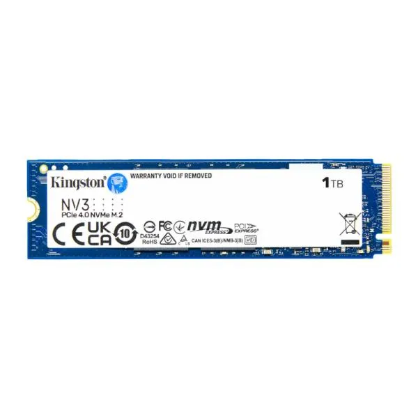 HD INTERNO SOLIDO 1TB KINGSTON NV3 M.2 2280 PCIE GEN4 X4 6000MB/S / 4000MB/S SNV3S/1000G