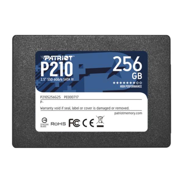 HD INTERNO SOLIDO 256GB PATRIOT P210 2.5 PULG SATA III 500MB/S / 400MB/S P210S256G25 NEGRO