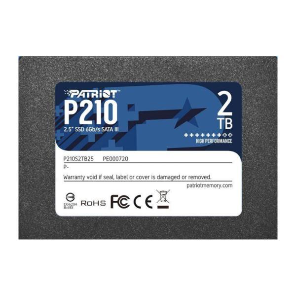 HD INTERNO SOLIDO 2TB PATRIOT P210 2.5 PULG SATA III 520MB/S / 430MB/S P210S2TB25 P210 NEGRO