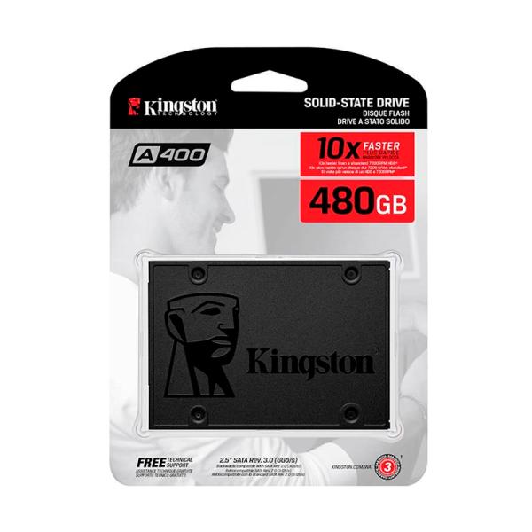 HD INTERNO SOLIDO 480GB KINGSTON A400 2.5 PULG SATA III 500MB/S / 450MB/S SA400S37/480G GRIS