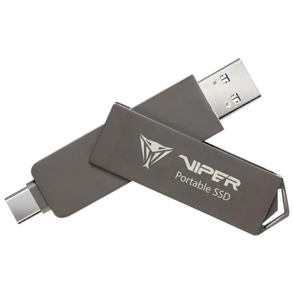 HD SOLIDO EXTERNO 512GB PATRIOT PVP30 DUO COMPACT USB 3.2 GEN 2 TIPO C/A 1000 MB/S 1000 MB/S PVP30512G28UDG GRIS