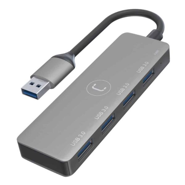 HUB UNNO TEKNO HB1011GY 4 PUERTOS USB 3.0 5 GBPS