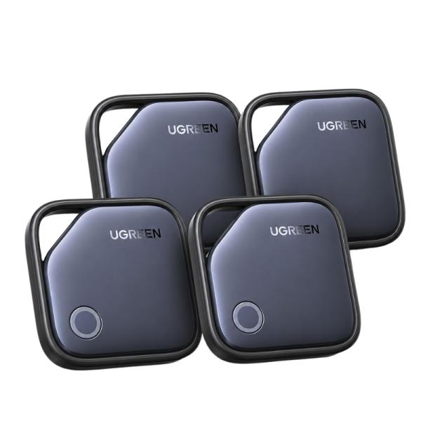 LOCALIZADOR UGREEN CM916 FINETRACK PRO (4-PACK) BLUETOOTH CARGA USB-C COMPATIBLE CON APPLE FIND MY / GOOGLE FIND HUB CON ALARMA 75646P GRIS