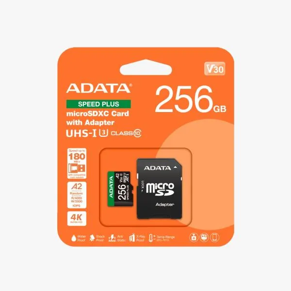 Memoria MicroSD ADATA Speed Plus 256GB UHS-I U3 Clase 10