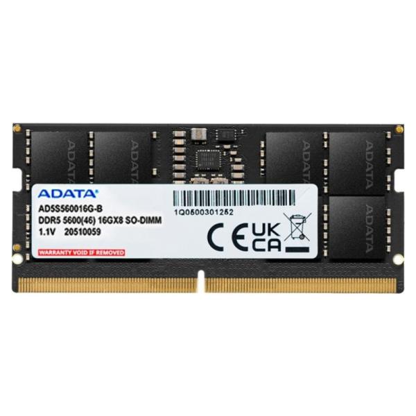 MEMORIA RAM PARA LAPTOP 16GB ADATA AD5S560016G-S DDR5 5600MHZ CL46 1.1V NEGRO