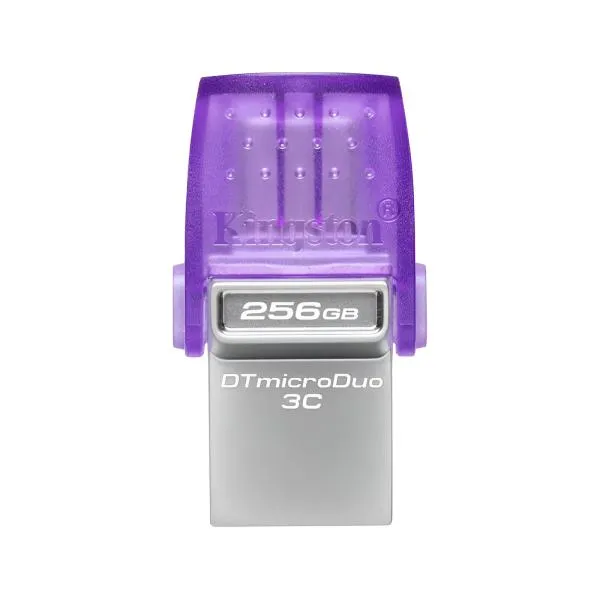 MEMORIA USB 64GB KINGSTON DATA TRAVELER MICRODUO 3C USB-A / USB-C 3.2 GEN 1 DTDUO3CG3/64GB PLATEADO / MORADO
