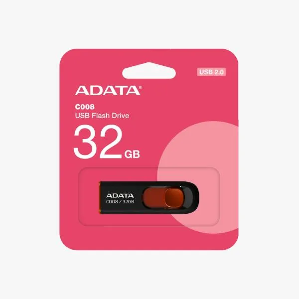 Memoria USB ADATA C008 32GB USB 2.0 Negro Rojo