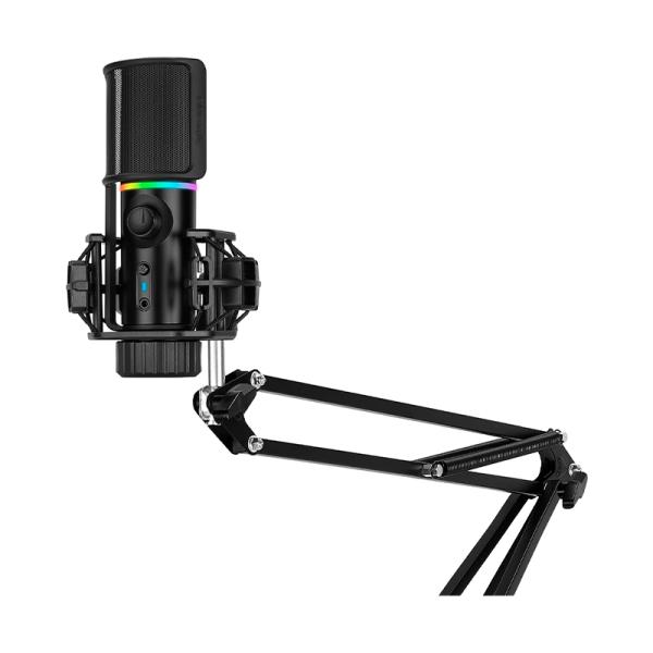 MICRÓFONO GAMING RGB STREAMPLIFY MIC-48-RGB-MA-BK USB CARDIOIDE CON BRAZO SPMC-MZ1C227.11 NEGRO
