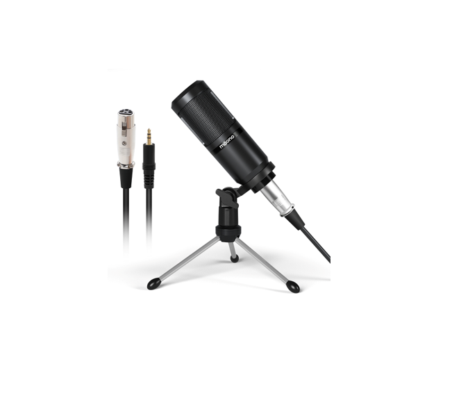 MICROFONO MAONO AU-PM360TR XLR / 3.5MM CONDENSADOR CARDIOIDE NEGRO