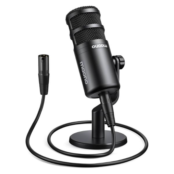 MICROFONO MAONO PD100 ALÁMBRICO USB CON SOPORTE DE SOBREMESA NEGRO