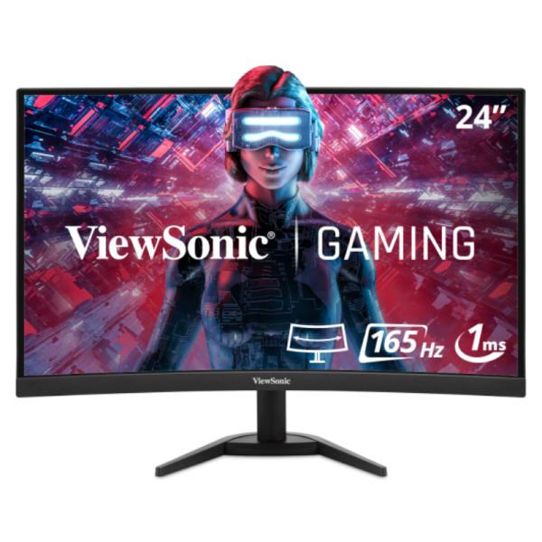MONITOR 24 PULG VIEWSONIC VX2468-PC-MHD FULL HD CURVED 1920X1080 165HZ 2MS HDMI DISPLAY PORT ) FreeSync