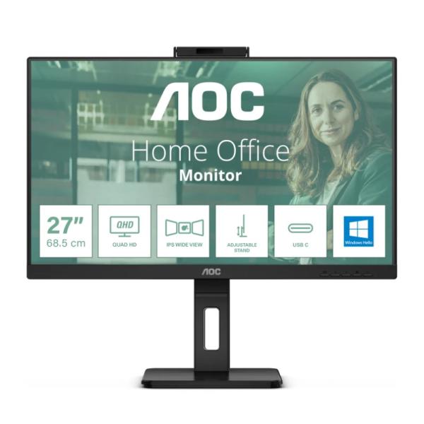 MONITOR 27 PULG AOC Q27P3W FHD 2560 x 1440 75HZ 4MS DP USB NEGRO