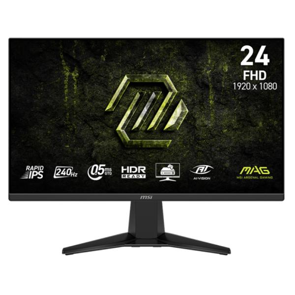 MONITOR GAMING MSI MAG 245F X24 24 PULG PLANA 1920X1080 240HZ IPS RÁPIDO FREESYNC PREMIUM DISPLAYPORT / HDMI 9S6-3BC81M-004 NEGRO