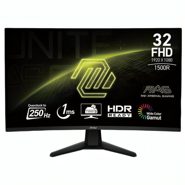 MONITOR GAMING MSI MAG 32C6X 31.5 PULG CURVO 1920 x 1080 1MS 250HZ DISPLAY PORT HDMI 9S6-3DD41M-013 NEGRO