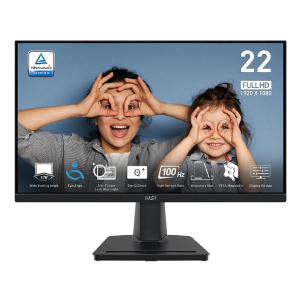 MONITOR MSI PRO MP225V 21.45 PULG PLANO 1920 X 1080 100 HZ ANTI-GLARE HDMI 9S6-3PE0CM-003 NEGRO