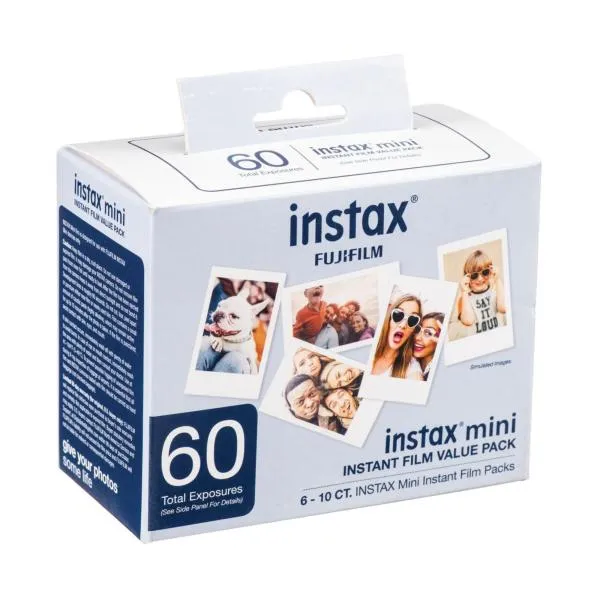 Pelicula Instantanea Fujifilm Instax Mini Value Pack 60 Exposiciones Blanca
