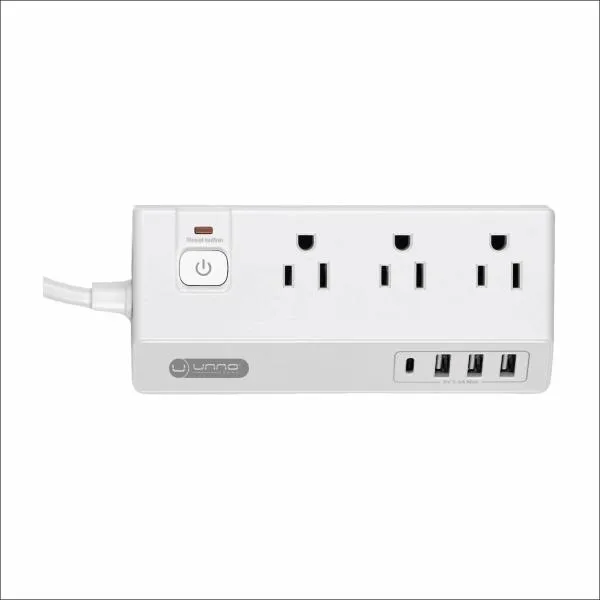 Regleta 7 en 1 3 Tomas AC 3 USB-A 1 USB-C Unno Tekno