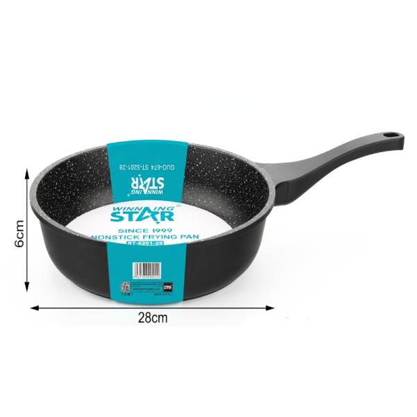 SARTÉN ANTIADHERENTE WINNING STAR ST-5201-28 ALUMINIO 28CM X 6CM GUO-674-WST-15635 NEGRO