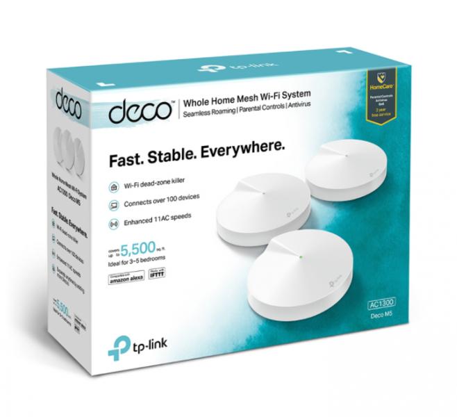 SISTEMA WIFI TP LINK DECO M5 (3PACK) DUAL BAND 1300MBPS WI-FI AC MESH BLANCO