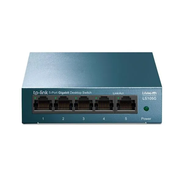 SWITCH TP LINK LS105G 5 PUERTOS GIGABIT 10/100/1000 MBPS NO ADMINISTRABLE VERDE