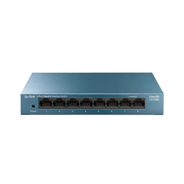 SWITCH TP LINK LS108G 8 PUERTOS GIGABIT 10/100/1000 MBPS NO ADMINISTRABLE AZUL