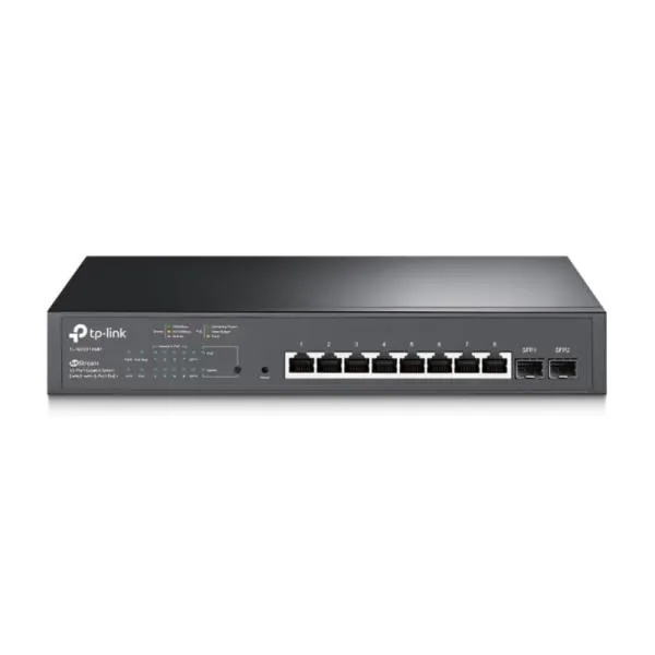 SWITCH TP LINK SG2210MP(UN) 8 PUERTOS POE+ 2 RANURAS SFP GIGABIT 10/100/1000 MBPS ADMINISTRABLE NEGRO