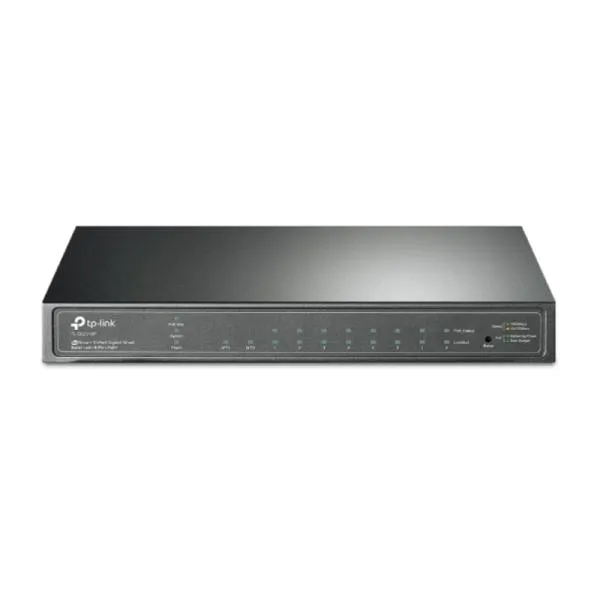 SWITCH TP LINK SG2210P(UN) 8 PUERTOS POE+ 2 RANURAS SFP 10/100/1000 MBPS ADMINISTRABLE NEGRO