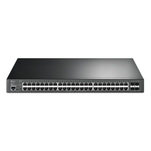 SWITCH TP LINK SG3452XMPP(UN) 48 PUERTOS RJ45 POE+ + 4 PUERTOS 10G SFP+ L2 ADMINISTRABLE NEGRO