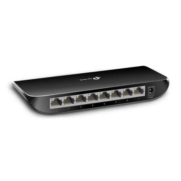 SWITCH TP LINK TL-SG1008D 8 PUERTOS GIGABIT 10/100/1000 MBPS NO ADMINISTRABLE NEGRO