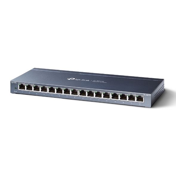 SWITCH TP LINK TL-SG116 16 PUERTOS GIGABIT 10/100/1000 MBPS NO ADMINISTRABLE NEGRO