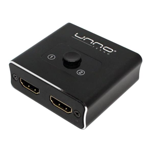 SWITCH UNNO TEKNO HB1201BK SWITCH HDMI BIDIRECTIONAL 2X1 / 1X2 4K 60HZ NO ADMINISTRABLE NEGRO