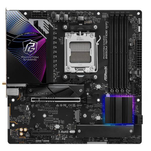 Tarjeta Madre ASROCK B850M RIPTIDE WIFI - AM5 - DDR5 - mATX - PCIe 4.0