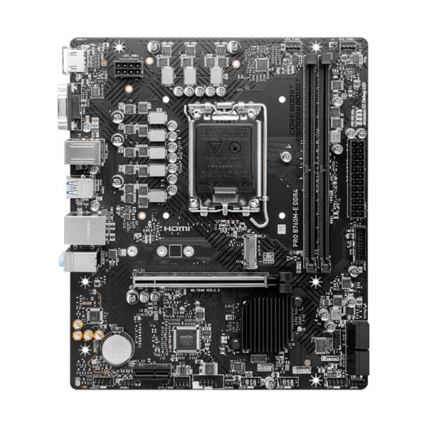 TARJETA MADRE MSI PRO B760M-E DDR4 LGA 1700 M-ATX 911-7D48-049 NEGRO