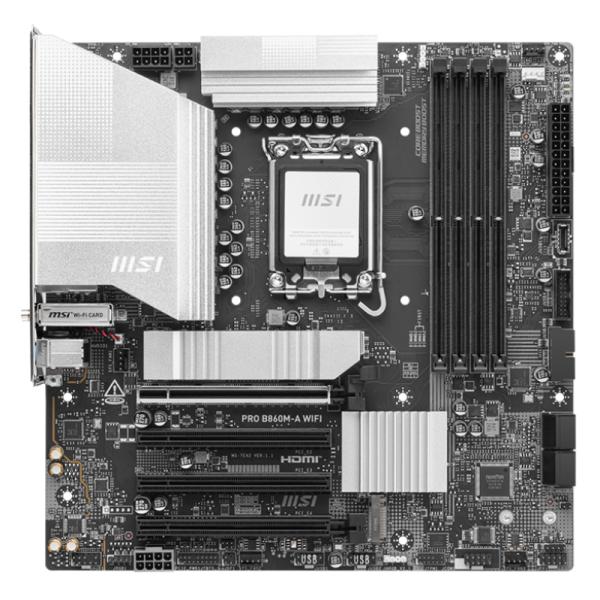 Tarjeta Madre MSI PRO B860M-A WIFI - LGA 1851 - DDR5 - mATX - PCIe 5.0
